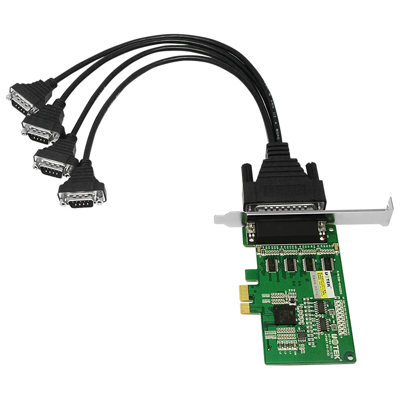 UOTEK Industrial PCI-E к RS-232 серийная карта PCIE RS232 4 порта высокоскоростной конвертер DR44 Com DB9