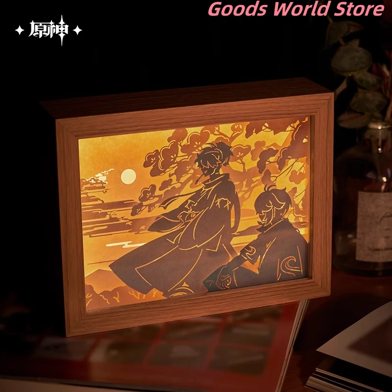 Оригинальная фигурка Genshin Impact Kazuha Xiao The Lonely Journey лампа для резьбы по бумаге