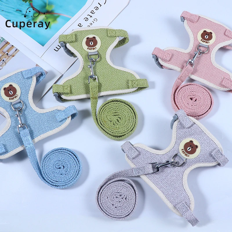 

Puppy Harness and Leash Set, Adjustable Vest-style Cartoon Pattern Pet Harness for Cats, Puppies, Rabbits Outdoors Cat Harness