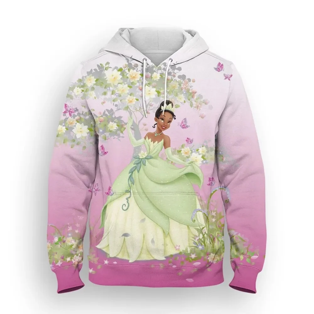 Толстовка с 3D принтом Disney-Homens e Mulheres Princesa O Sapo dos desenhos animados Moletons Extragrandes Pulôveres