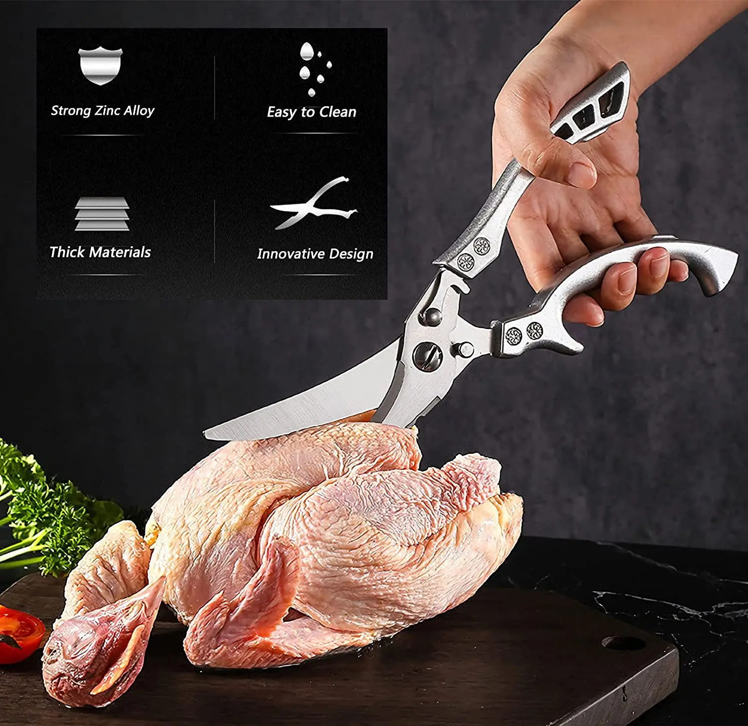 

Новые профессиональные кухонные ножницы из нержавеющей стали, мощные ножницы для куриных костей, нож для рыбы, ножницы для готовки