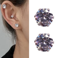 2022 new temperament shiny cochlear nails iron absorbing stone ladies no ear holes magnetic ear studs zircon ear bone jewelry