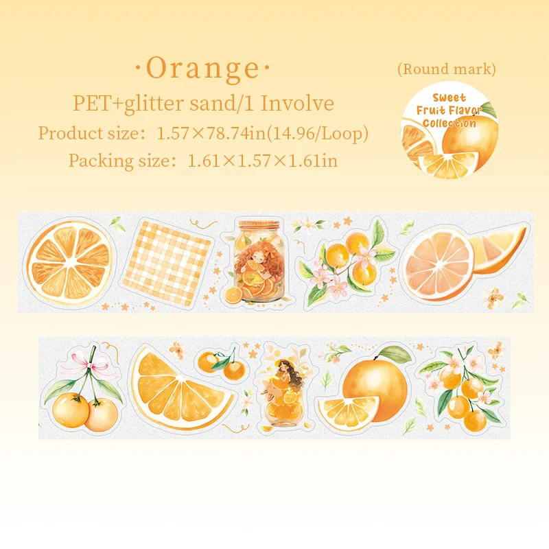 

Сладкая фруктовая кавай наклейка ленточка PET