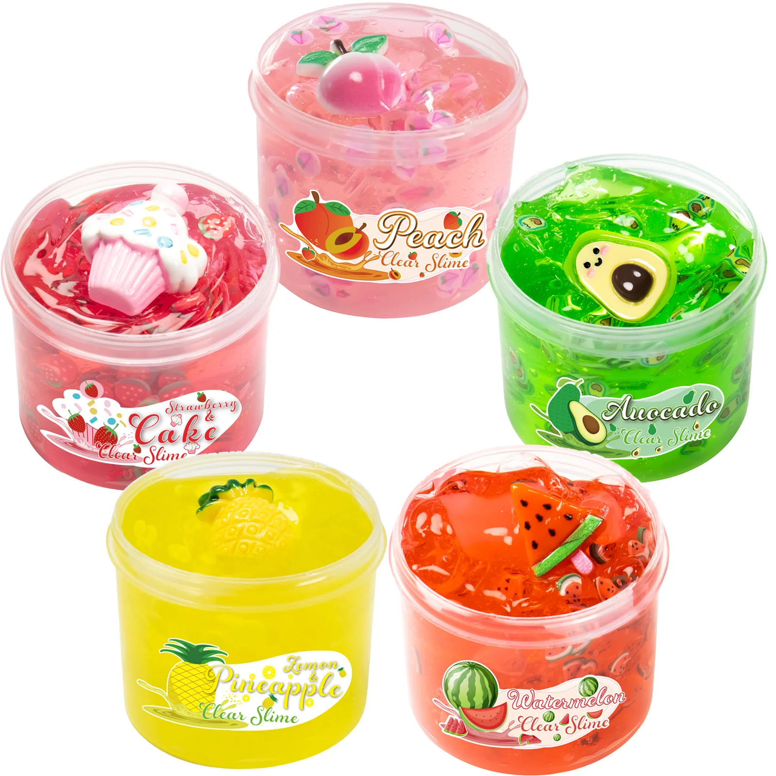 70 мл кристально прозрачная слизь с арбузом персиком авокадо ананасом