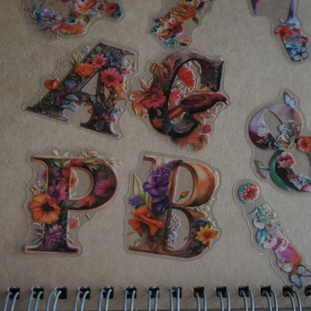 78 шт. наклейки из ПВХ в виде цветов и букв алфавита