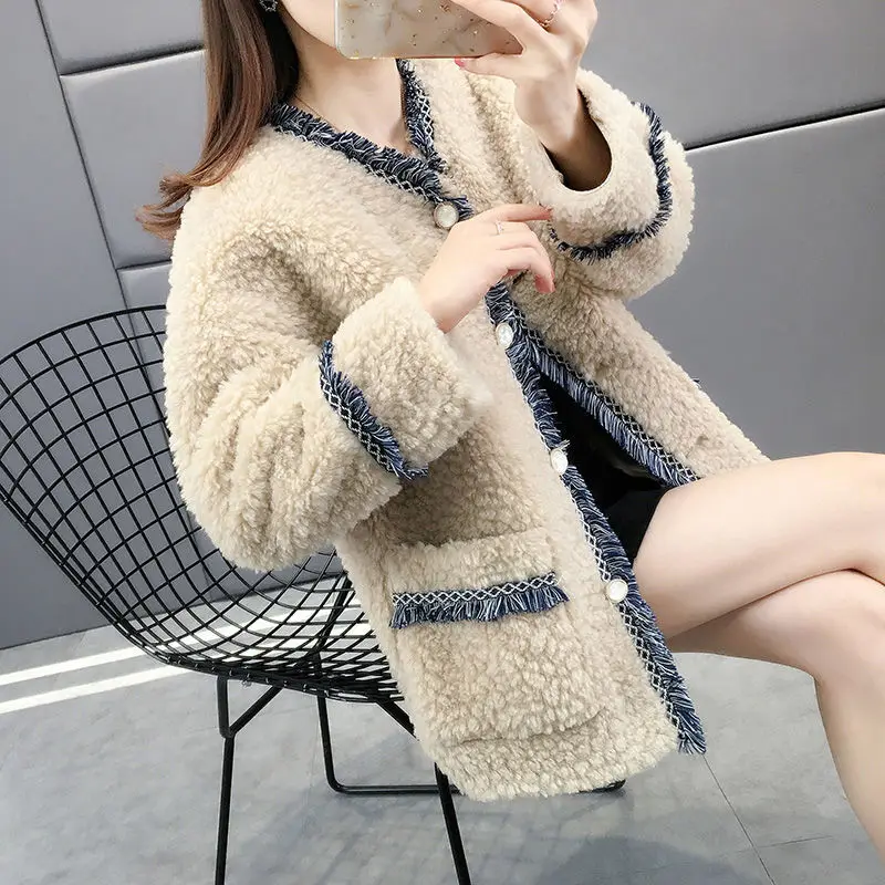 

Autumn Winter Warm Women's Faux Fur Jacket Plush Coat Artificial Fluffy Fleece Optional Casual Light Jacket Female Clothing D16
