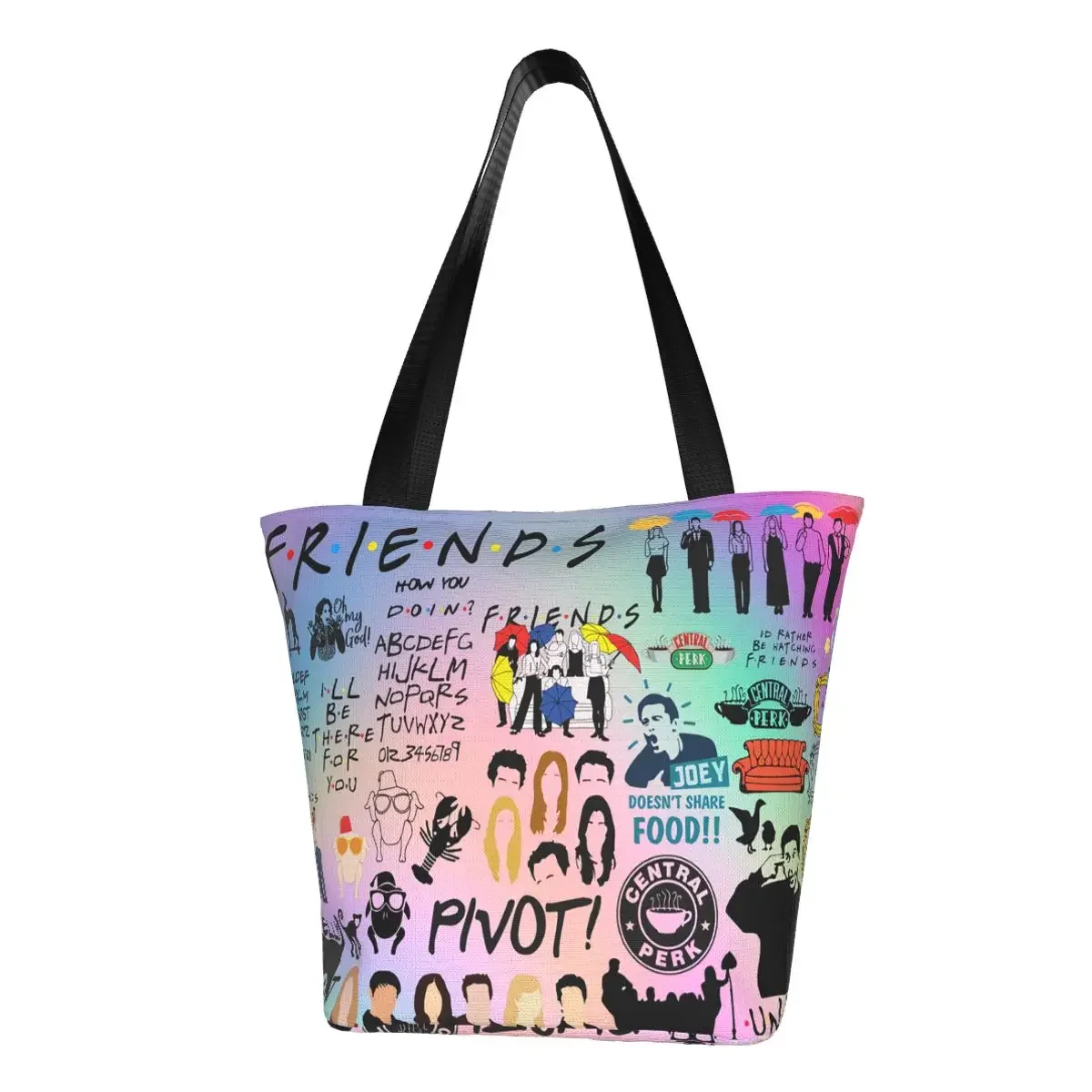 

Сумка-тоут с милым рисунком для ТВ-шоу, колледжа, шоппинга, сумка через плечо