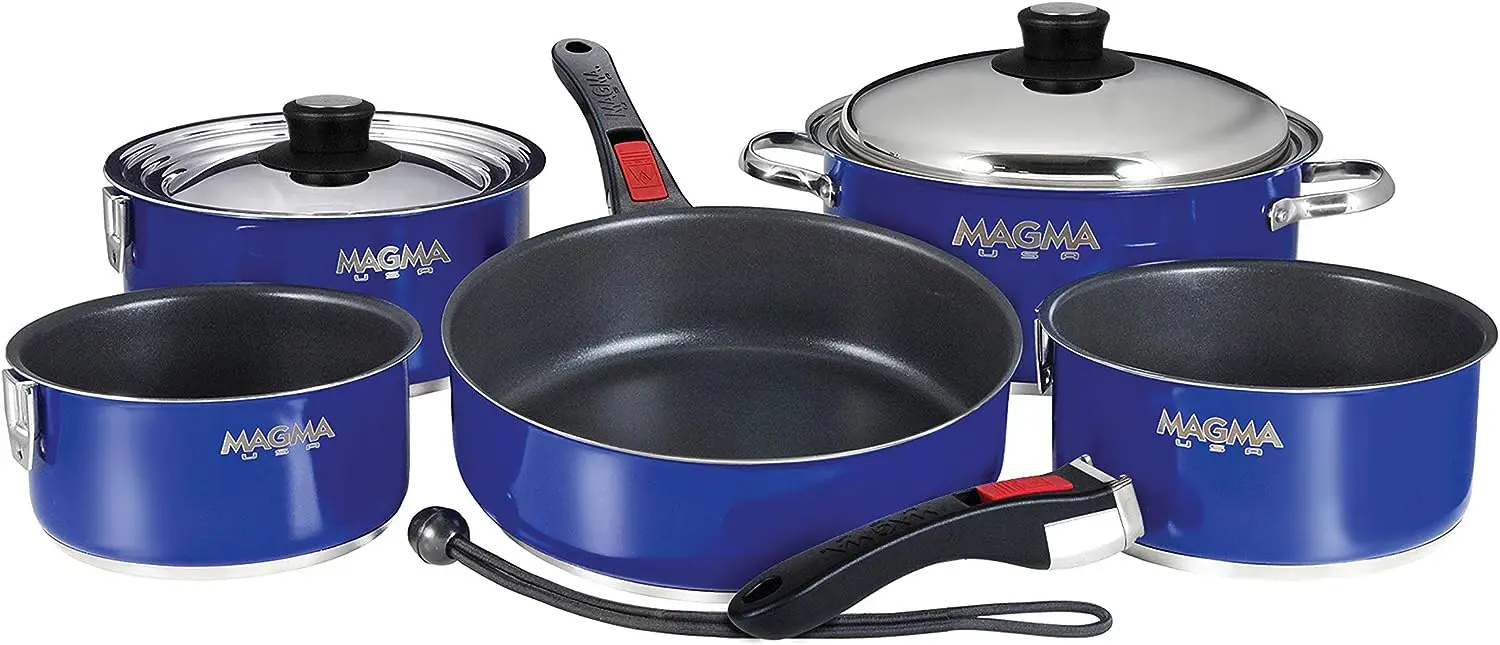 

A10-366-CB-2-IN Gourmet Nesting 10-Piece Colored Stainless Steel Induction Cookware Set with Ceramica Non-Stick Accesorios freid