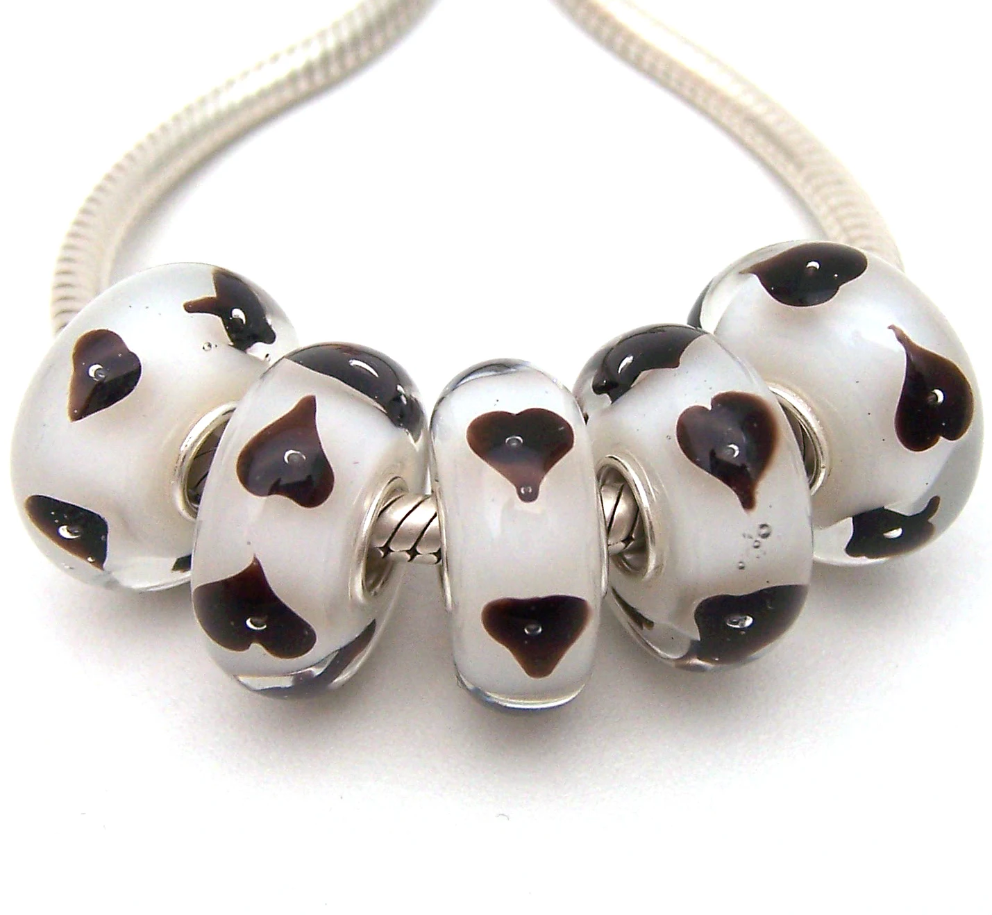 

Бусины из серебра 100% пробы с муранским стеклом XHYG235 5X