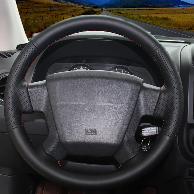 Чехол на руль из кожи и микрофибры для Jeep Compass 2006-2010 Old Patriot 2007-2010 аксессуары