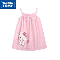 takara tomy summer cute hello kitty dress kids cotton loose breathable tank top dress girls cool sleeveless pink top dress