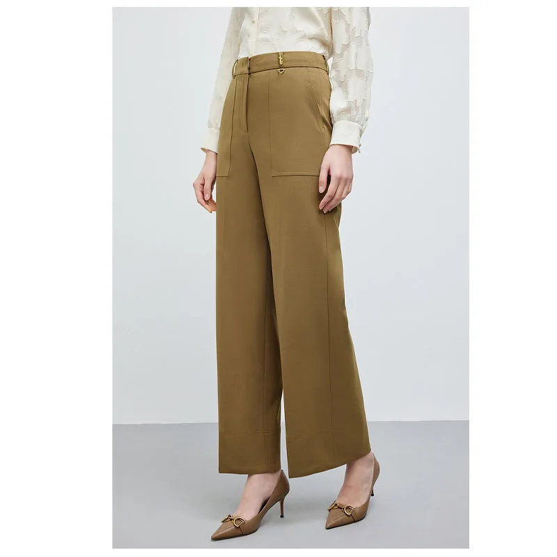 Светильник Роскошные атласные триацетатные женские укороченные прямые брюки