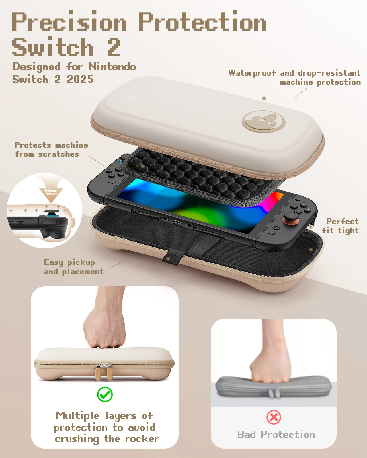 Фото Дорожный чехол для Nintendo Switch 2 и Switch OLED, водонепроницаемая защитная сумка для хранения с защитой от царапин и 10 слотами для игровых карт №2