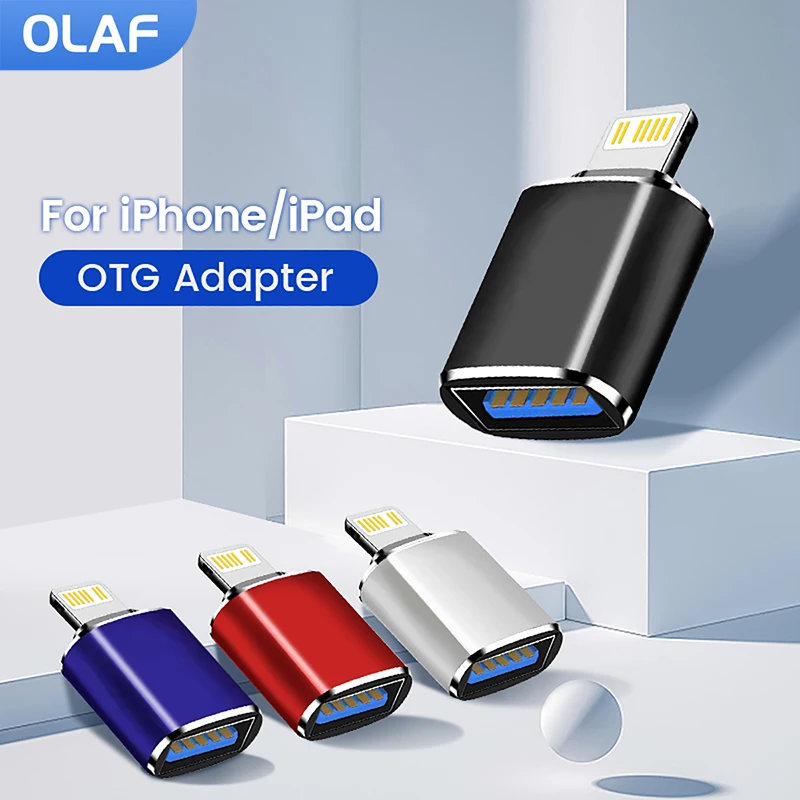 

Olaf USB 3.0 OTG Adapter For iPhone 13 12 11 Pro XS Max XR X 8 Plus 7 6s iPad Lighting Male to USB 3.0 Adapter for iOS 13 above