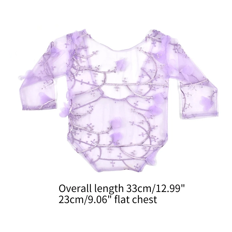

Newborn Photo-Shooting Props Infant Girl Backless Lace Romper Baby Shower Gift