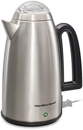 

Cup Percolator Coffee Maker with Cool Touch Handle, Easy Pour Spout, Stainless Steel (40614RN)