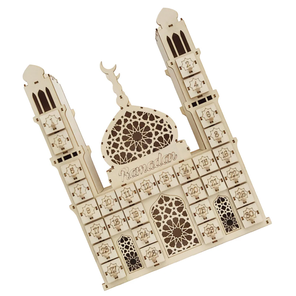 

Calendar Ramadan Advent Eid Mubarak Decoration Wooden Novel Wood Calender Islamic Practical Countdown Sign