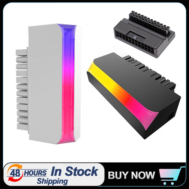 

5 в ARGB синхронная компьютерная штепсельная вилка адаптер для материнской платы ATX источник питания 24 контакта Поворот 90 градусов разъем рул...