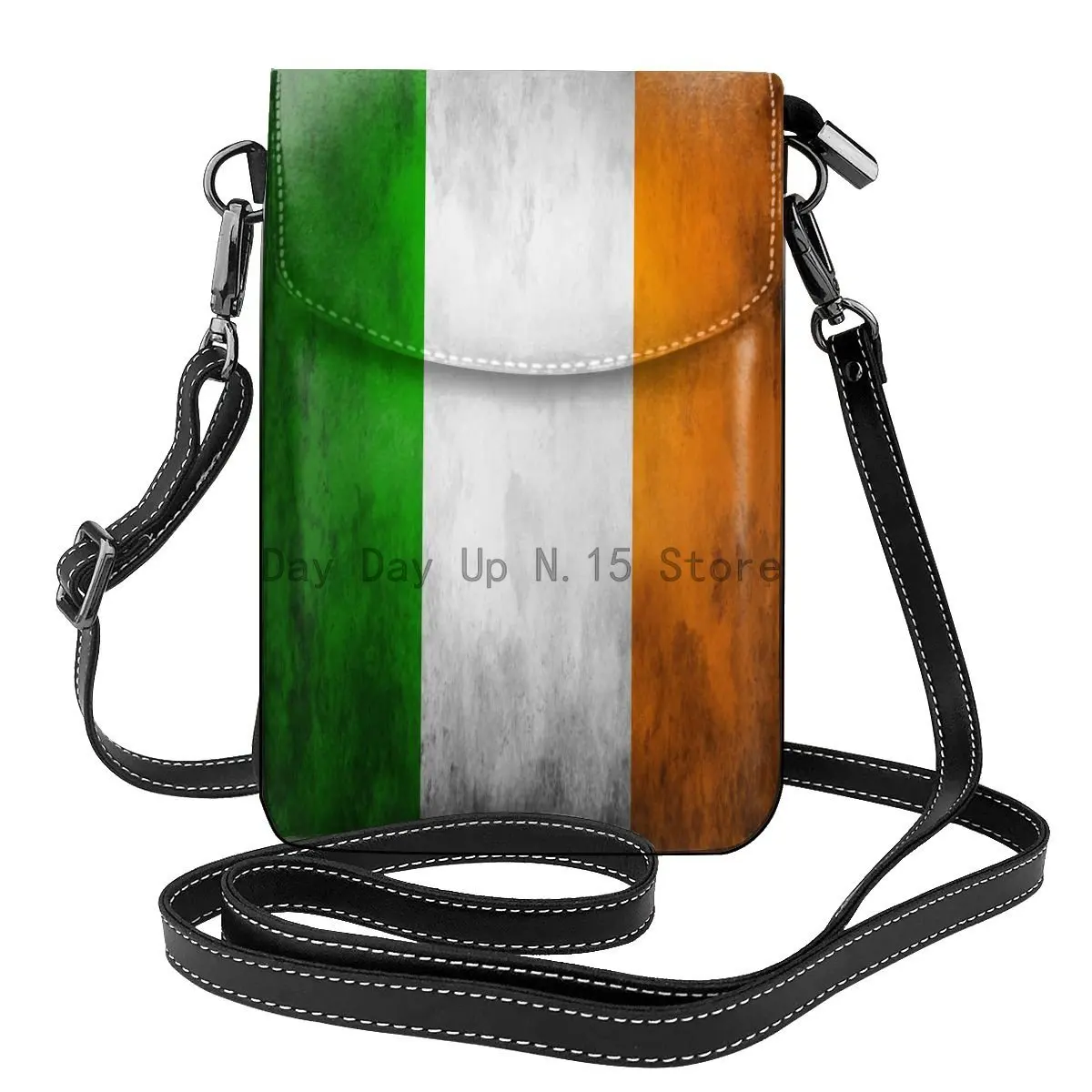 

Women Cell Phone Purse Leather Crossbody Bag-Retro Ireland Flag Mini Shoulder Bag Card Holder Wallet