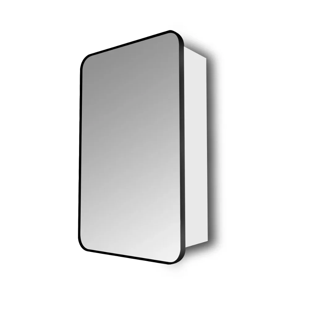 

Matte Black Aluminum Frame Wall Mount Mirror Medicine Cabinet