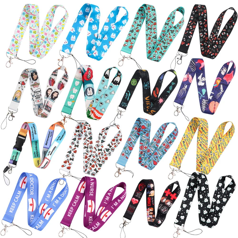 

Cartoon Medical Neck Strap Lanyards for Doctors and Nurses Keychain ID Card Cover Pass Mobile Phone Key Ring Badge Accessories