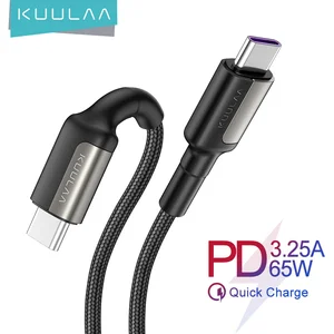 KUULAA PD 65W USB C to USB Type C Cable for xiaomi mi 10 9 redmi note 8 7 type-c cable Quick Charge 