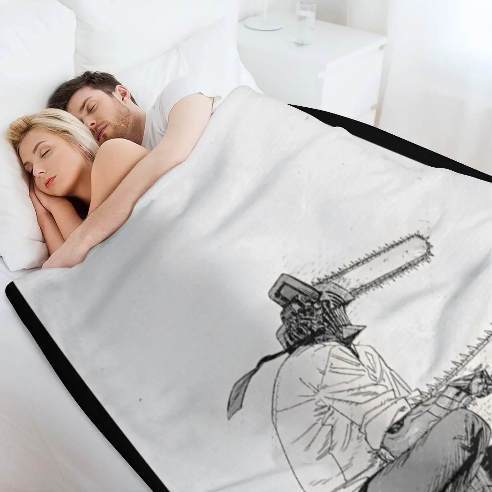 Бензопила Денджи на могильном поле Декоративное одеяло манга Винтажные одеяла