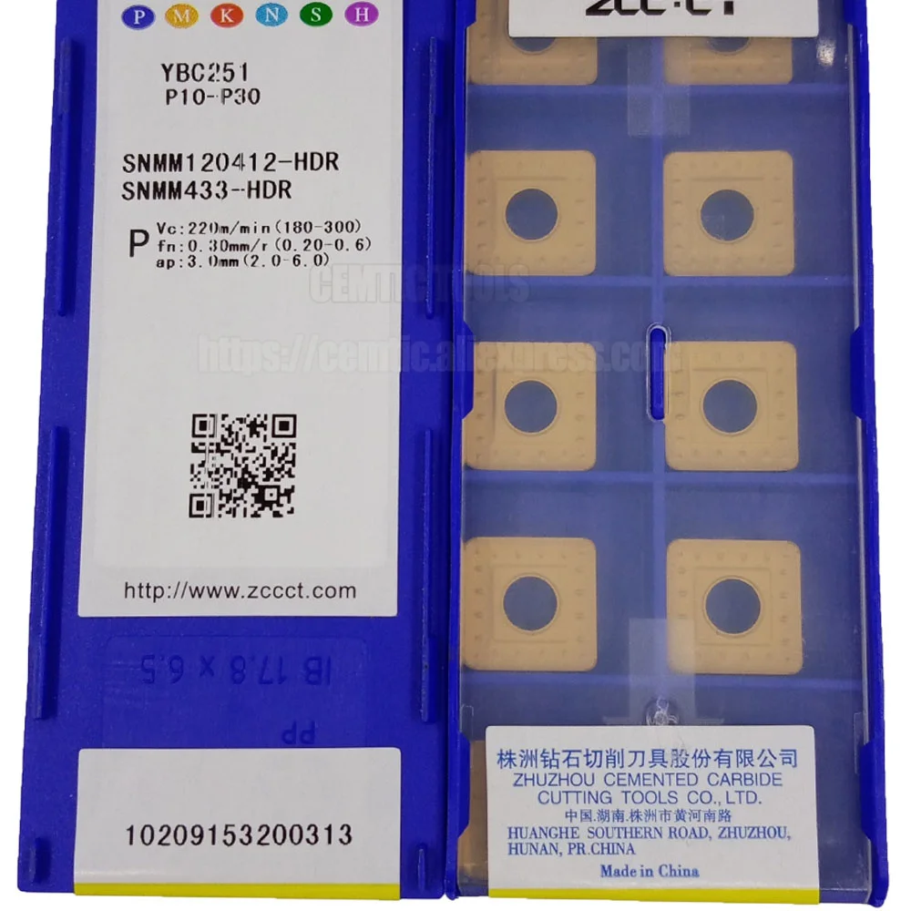 

ZCC 10 шт./лот YBC252 SNMM120412-HDR YBC251 карбидные Токарные вставки с ЧПУ