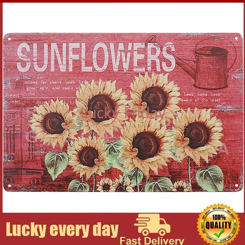 TISOSO дизайн знака шесть подсолнухов Ретро винтажный жестяной Бар знак сельская ферма подсолнухи кухня стена домашний Декор комнатный