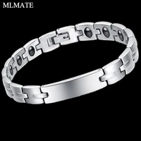 men and women surgical grade titanium steel magnetic therapy id bracelet for arthritis and carpal tunnel gift couples