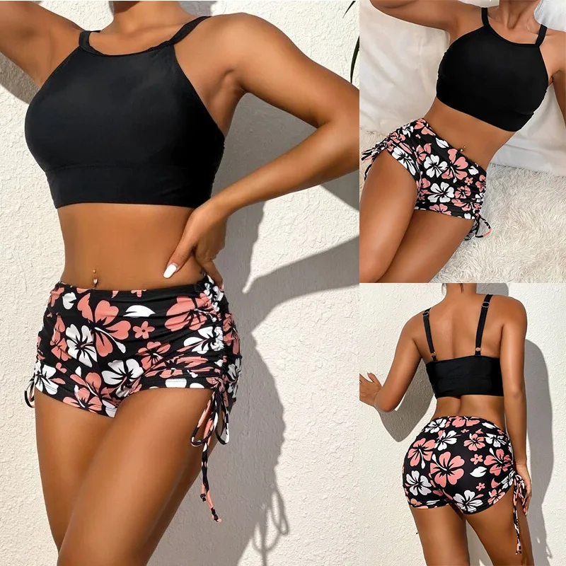 

New Swimsuit Tangini Conservative Printed Boxer Split Swimsuit