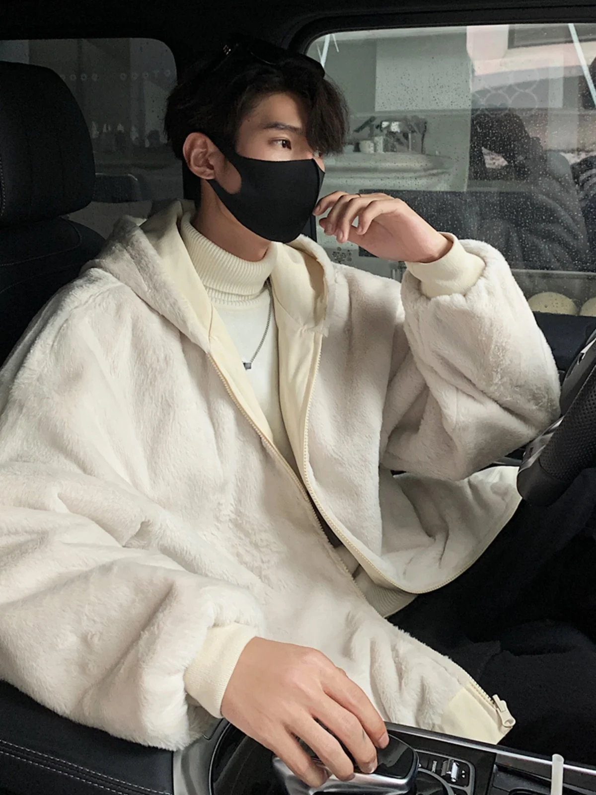 Двусторонняя одежда. Берберское флисовое пальто с капюшоном на хлопковой