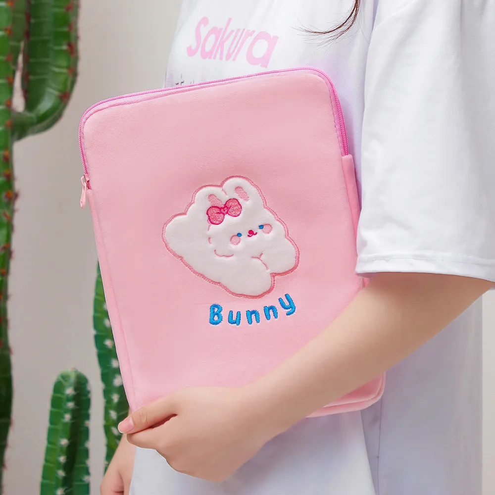 Kawaii Bear Cheese Laptop Tablet Case 9.7 10.5 10.8 11 Inch Ipad Storage Pouch for Mac Pro Tiger Rabbit Ipad Sleeve Inner Bag images - 6