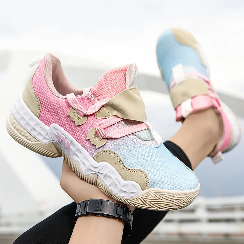 High Quality Mesh Platform Men's Basketball Shoes Anti-skid Wear Resistance Fitness Shoes Men Breathable Men Basketball Sneakers