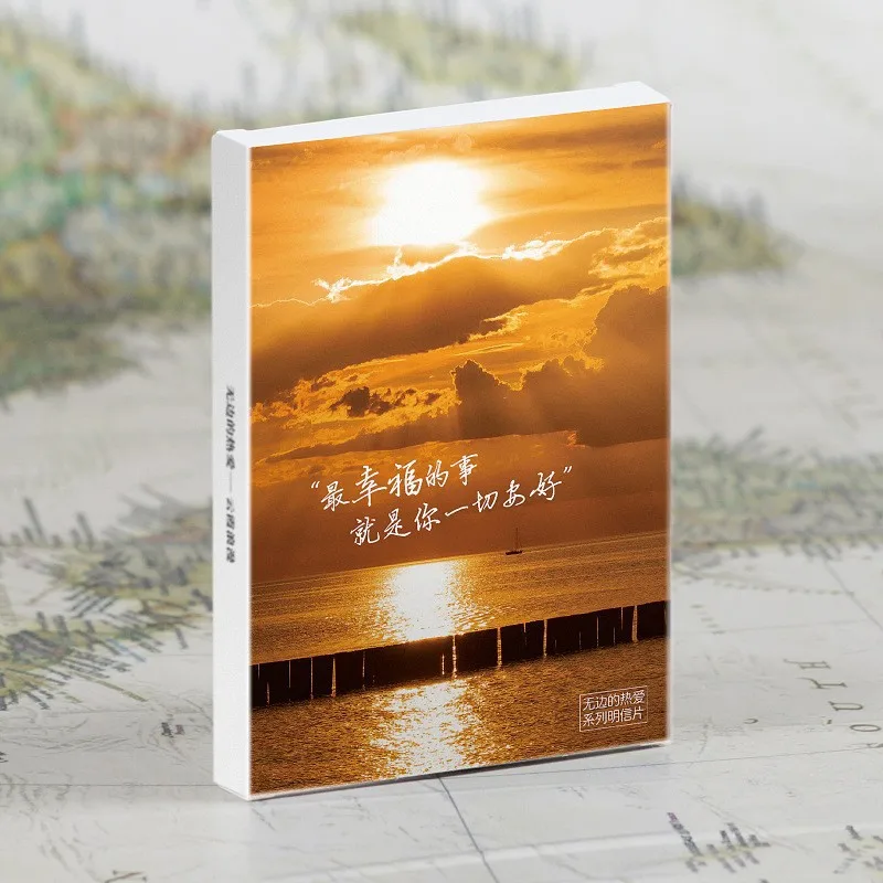 Ed Sunset Glow Theme Postcards Set Birthday Gift Wish Card Message Blessing Lettercard Decoration Postal Card