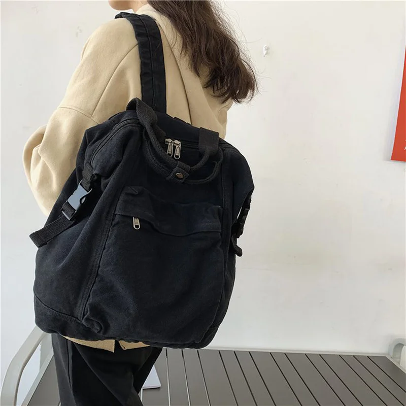 

Annmouler Fashion Backpacks Large Capacity School Bag Quality Canvas Rucksack Teenage Girl Shoulder Travel Bag Student Bags