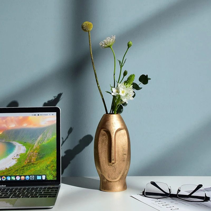 Креативная абстрактная керамическая ваза с человеческим лицом ретро искусство