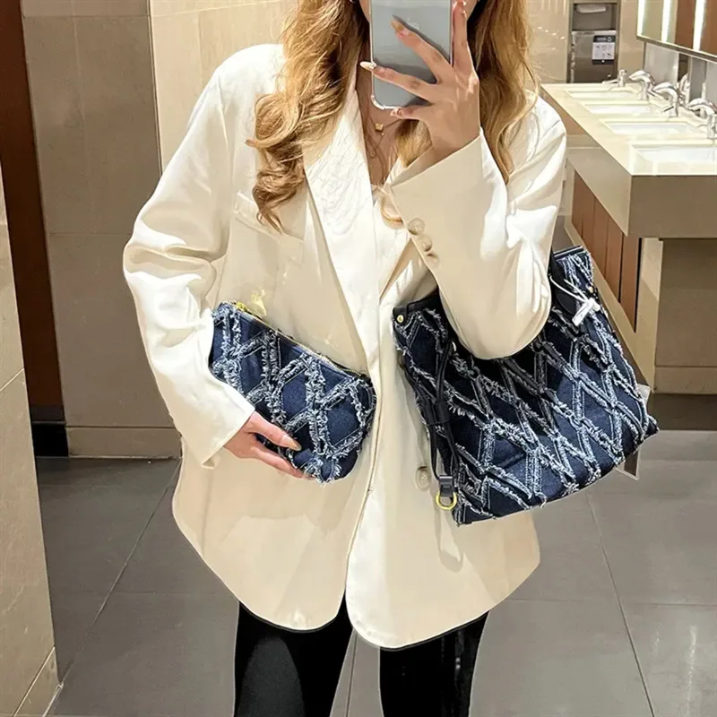 Denim Butot Bag Women's Bag 2023 New Leisure Fashion Luxury Brand Mother Bag Single Shoulder Messenger Ba