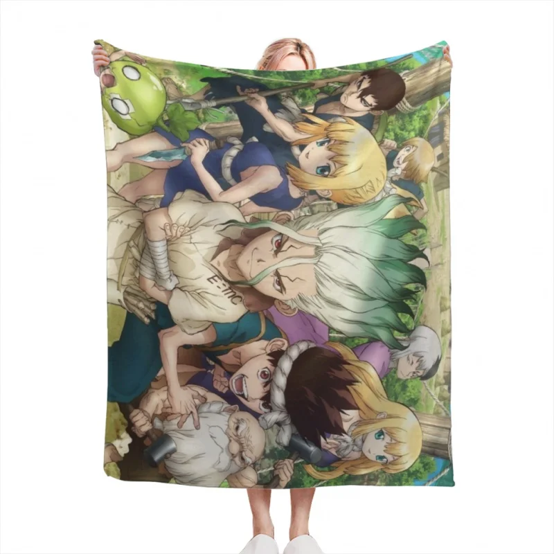 

Dr Stone Throw Blankets Airplane Travel Decoration Soft Warm Bedspread