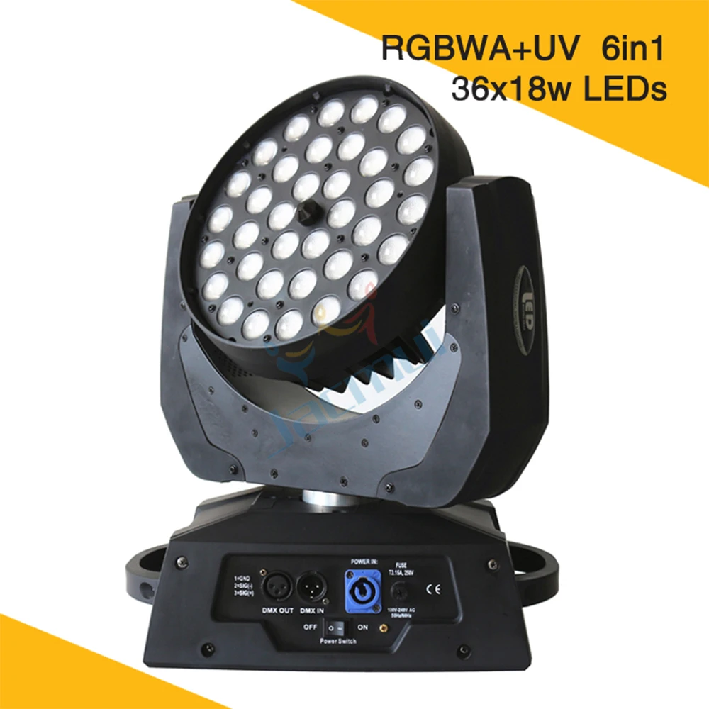 

Led ZOOM Wash Fixture 36*18W Led RGBWA+UV Moving Head Light Touch Screen 6in1 Dmx Wash Dj Disco Stage Beam Lighting
