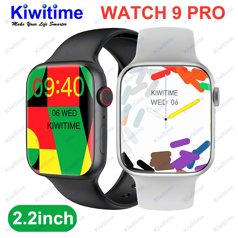 

2023 KIWITIME Watch 9 Pro Smart Watch IWO Series 2.2inch Infinite Screen Compass NFC Heart Rate Monitor Smartwatch for Men Women