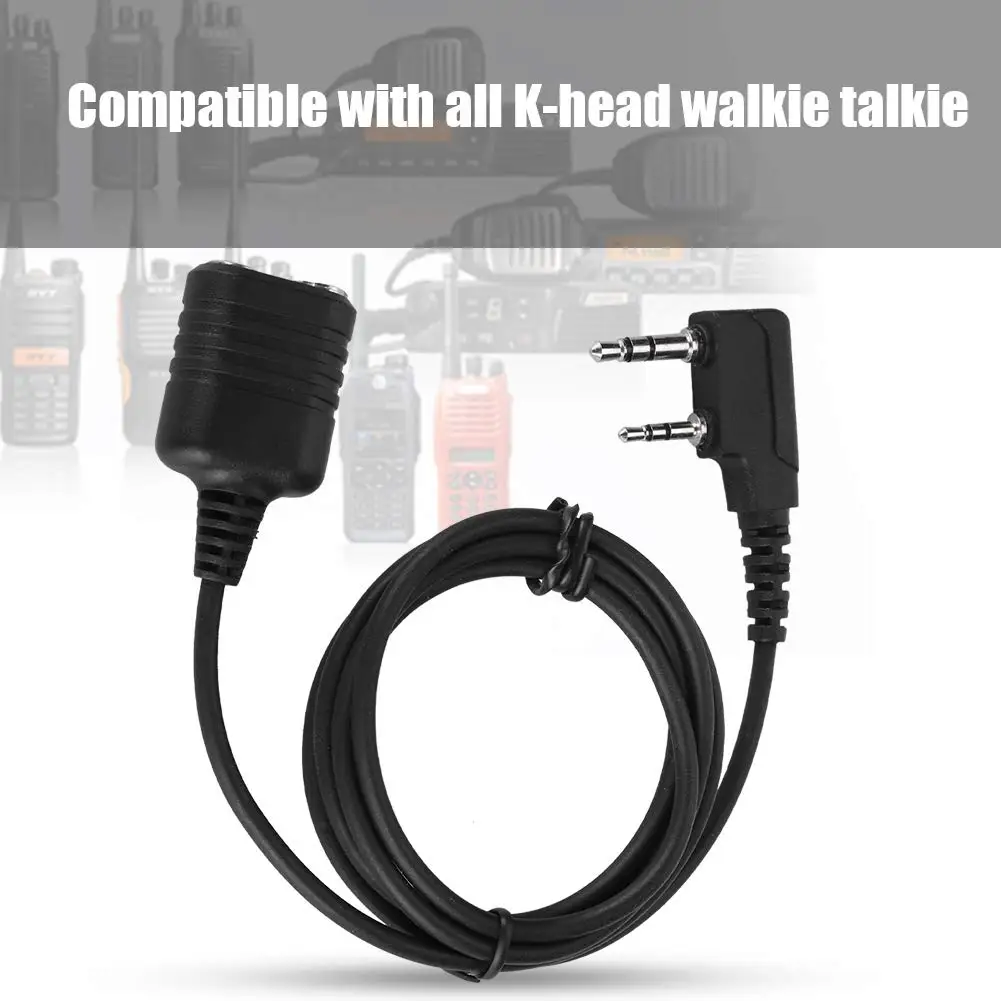Risenke K Type Walkie Talkie Accessories Cable for Kenwood Baofeng and All K-head Walkie-talkies 2-Pin Handheld Mic Cables
