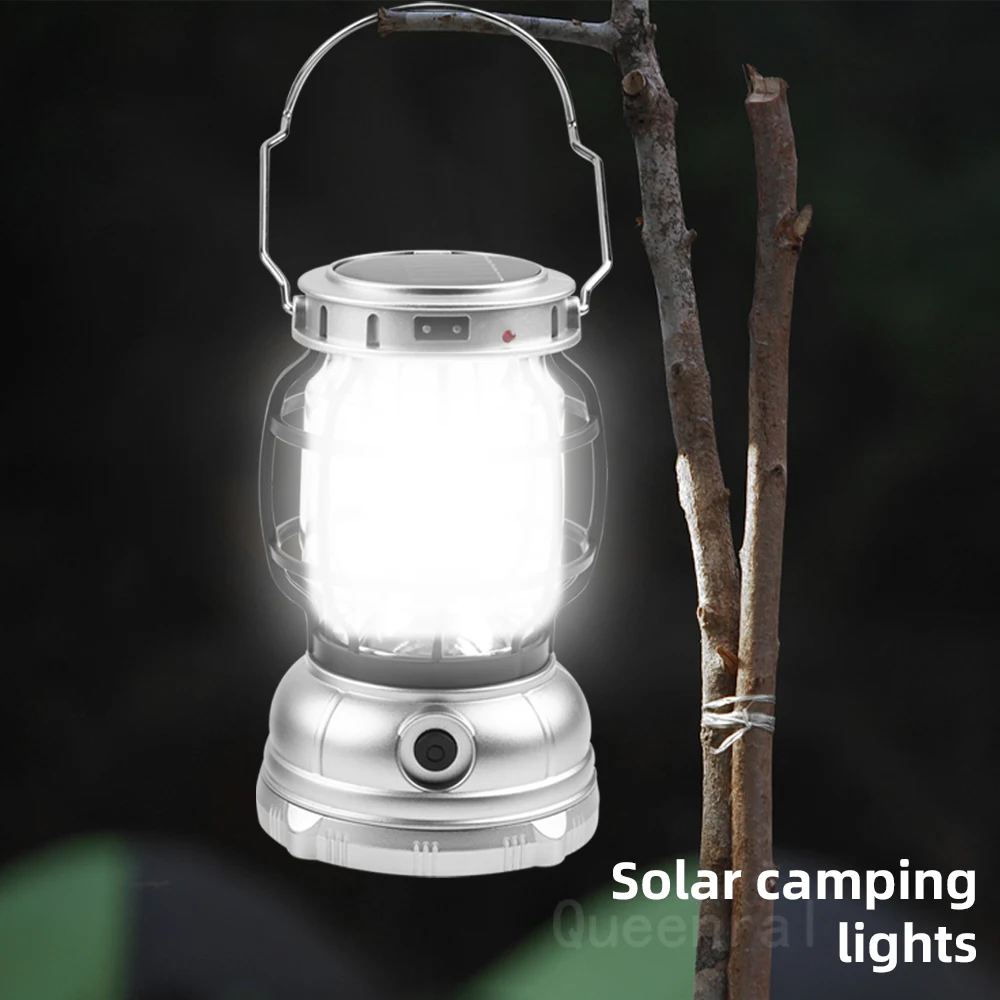 

Metal Led Lanterns Light Lightweight Rechargeable Lantern Outdoor Tent Light Solar Warm Vintage Torch For Camp Hanging Portable
