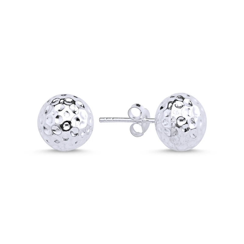 

Silver 925 Set 10mm Forged Ball Earrings