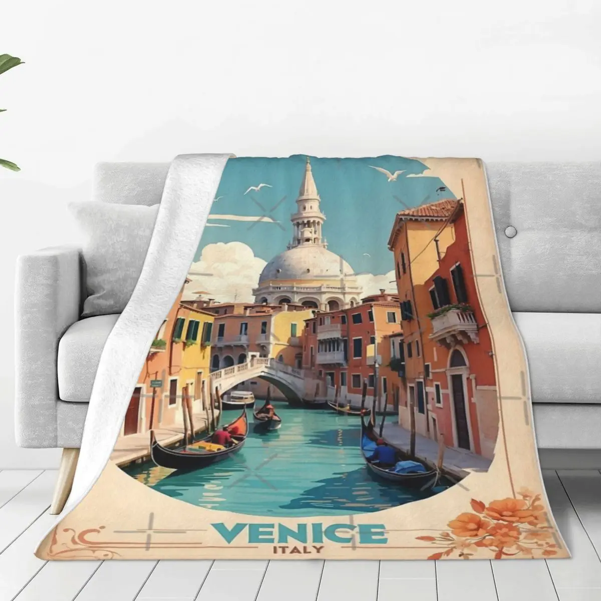 Винтажное ностальгическое итальянское одеяло Венеция покрывало на кровать