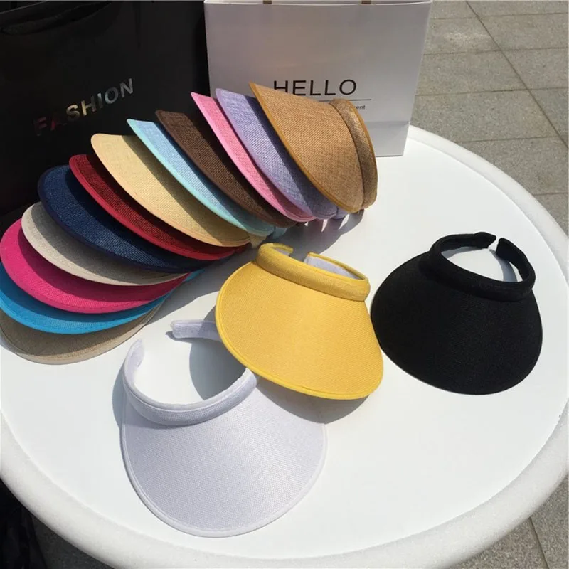 New Summer Women's Casual Sun Visor Caps Straw Hats Adult  Beach Top Hats girls baseball caps Summer Hat Outdoor