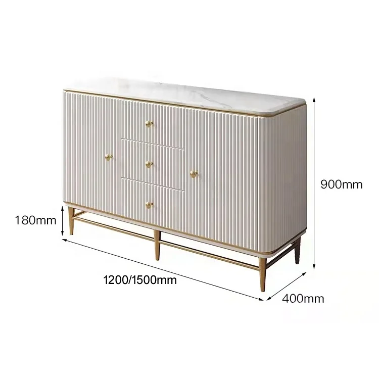 Роскошный кухонный шкаф из нержавеющей стали для столовой современный буфет с