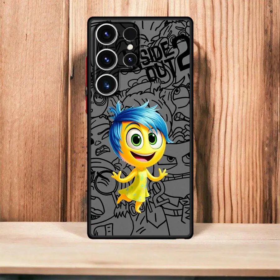 Чехол для телефона Samsung Galaxy S24 Ultra S25 S21 S23 Plus S20 FE S22 S23Ultra Frosted Funda Cover Disney Cute Inside Out 2