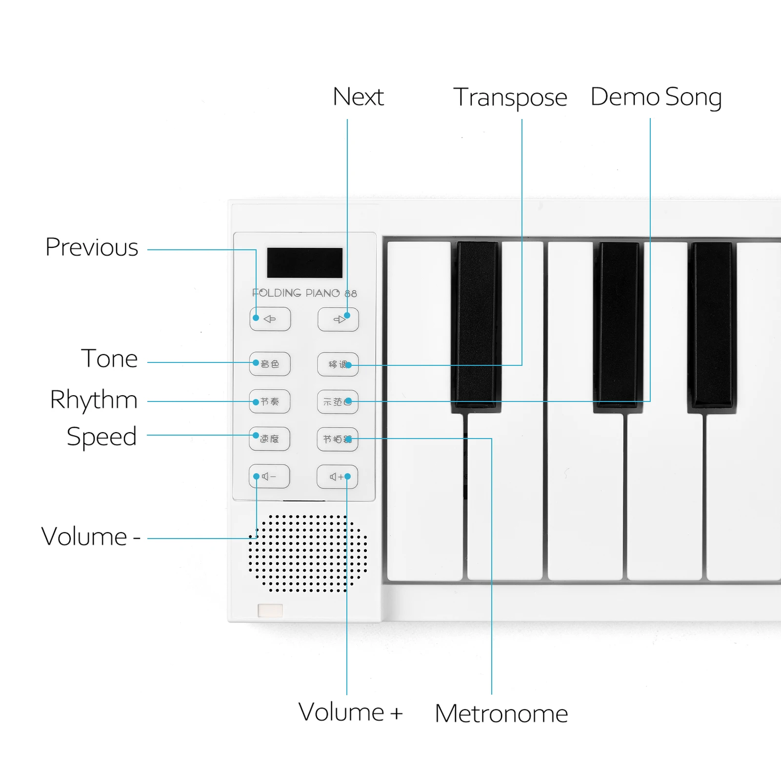 88 Keys Foldable Piano Digital Piano Portable Electronic Keyboard Piano for Piano Student Musical Instrument enlarge