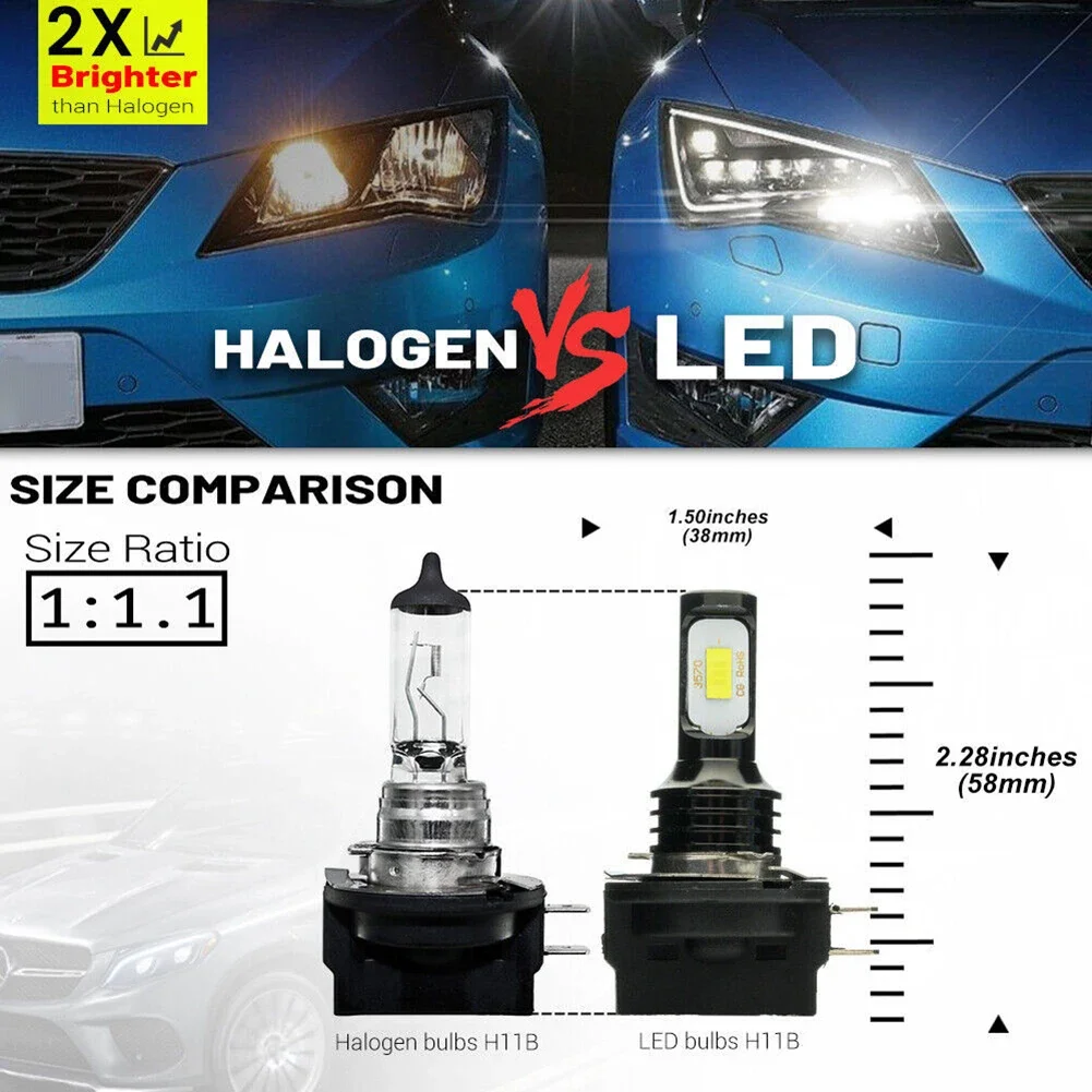 2 шт. 12 В 6000 К H11B светодиодные лампы для фар совместимые Kia Optima Hyundai задний ход